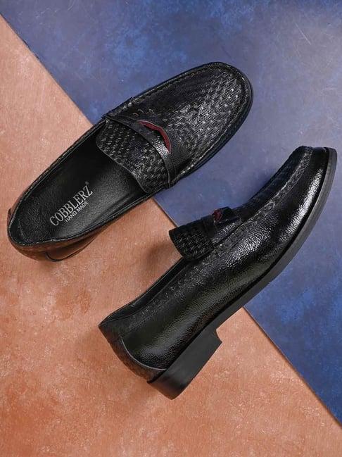 cobblerz men's black casual loafers