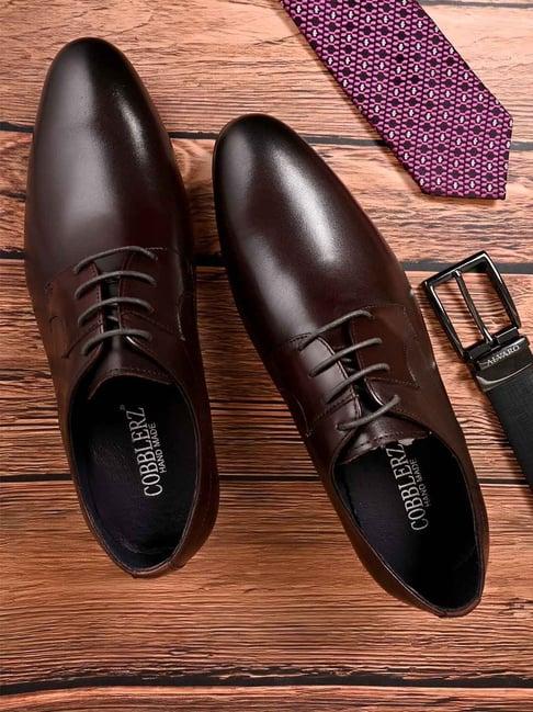 cobblerz men's brown derby shoes