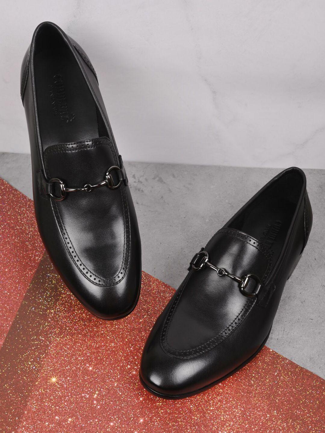 cobblerz men round toe leather slip-on formal loafers