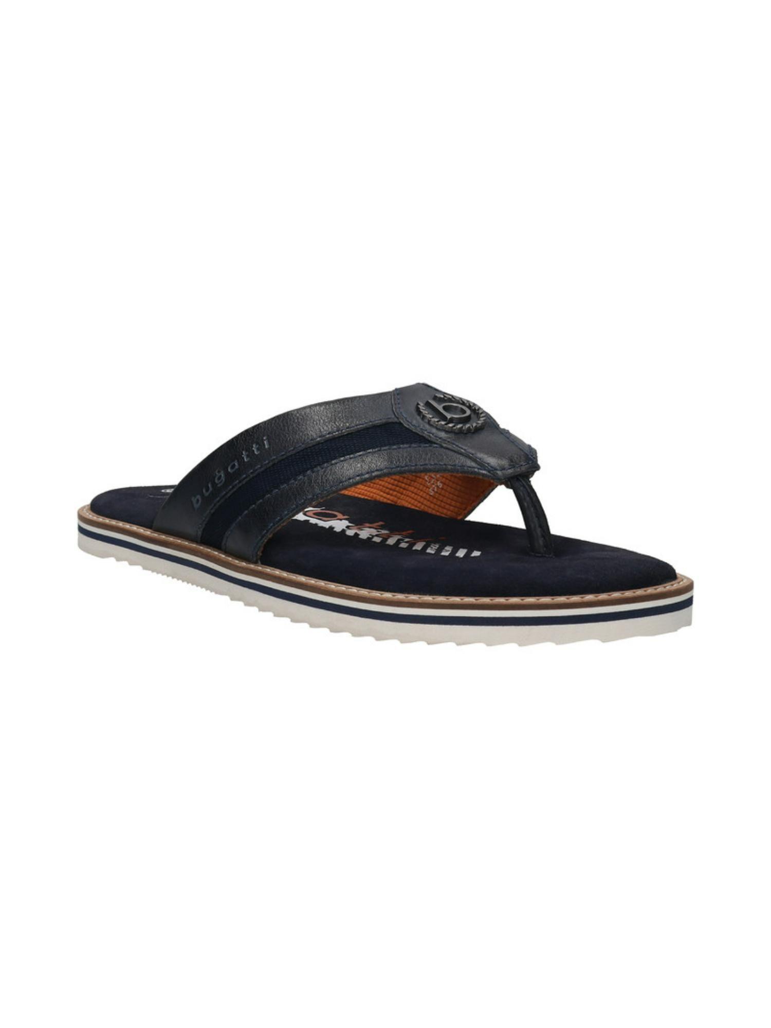 cobie dark blue mens leather thongs sandals