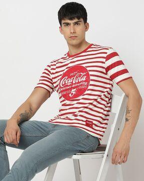 coca-cola collab striped slim fit t-shirt