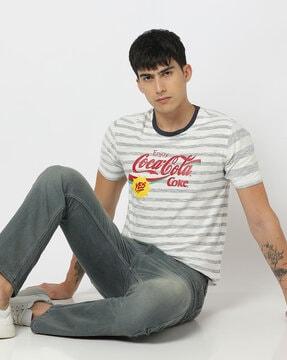 coca-cola collab striped slim fit t-shirt