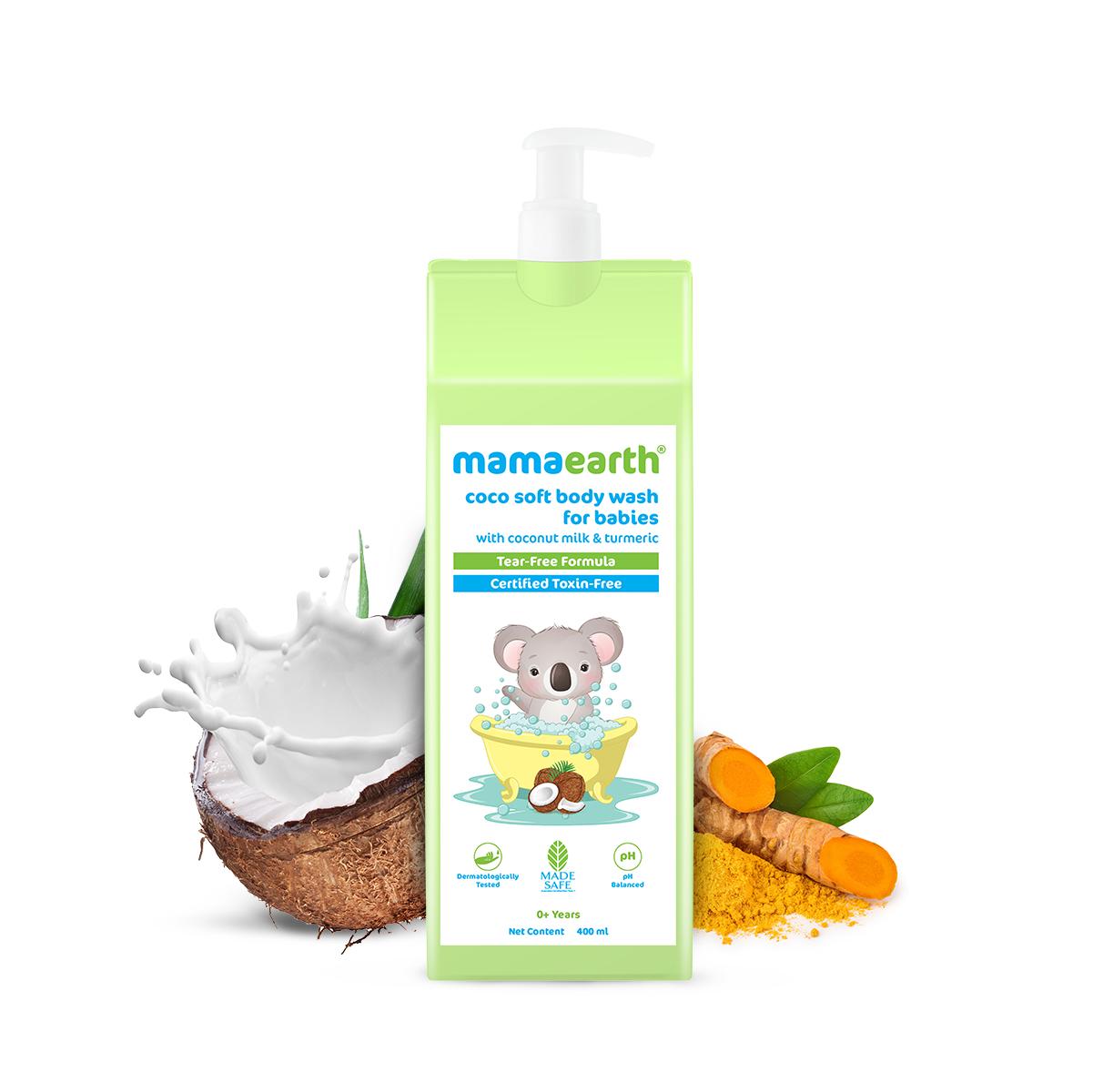 coco soft body wash for babies with coconut milk & turmeric - 400 ml