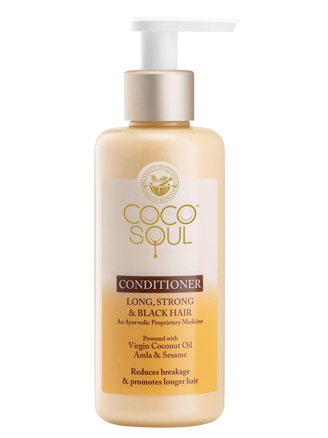 coco soul conditioner for long, strong & black hair with 100% cold pressed virgin coconut oil 200ml