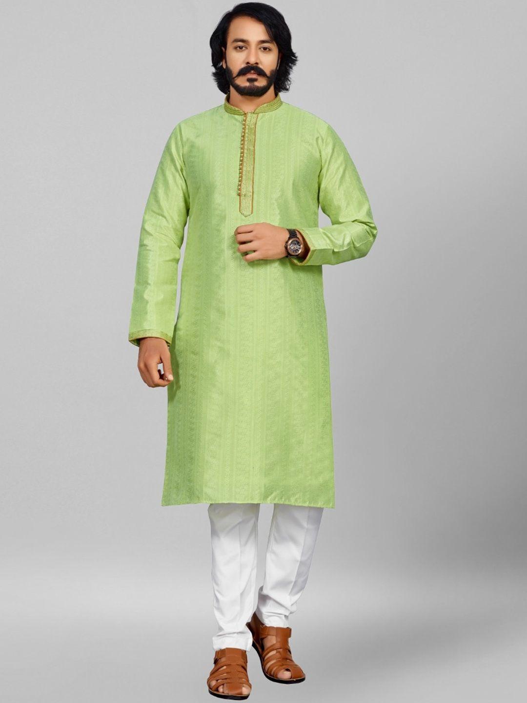 cocoi lifestyle  woven design pure cotton kurta with pyjamas