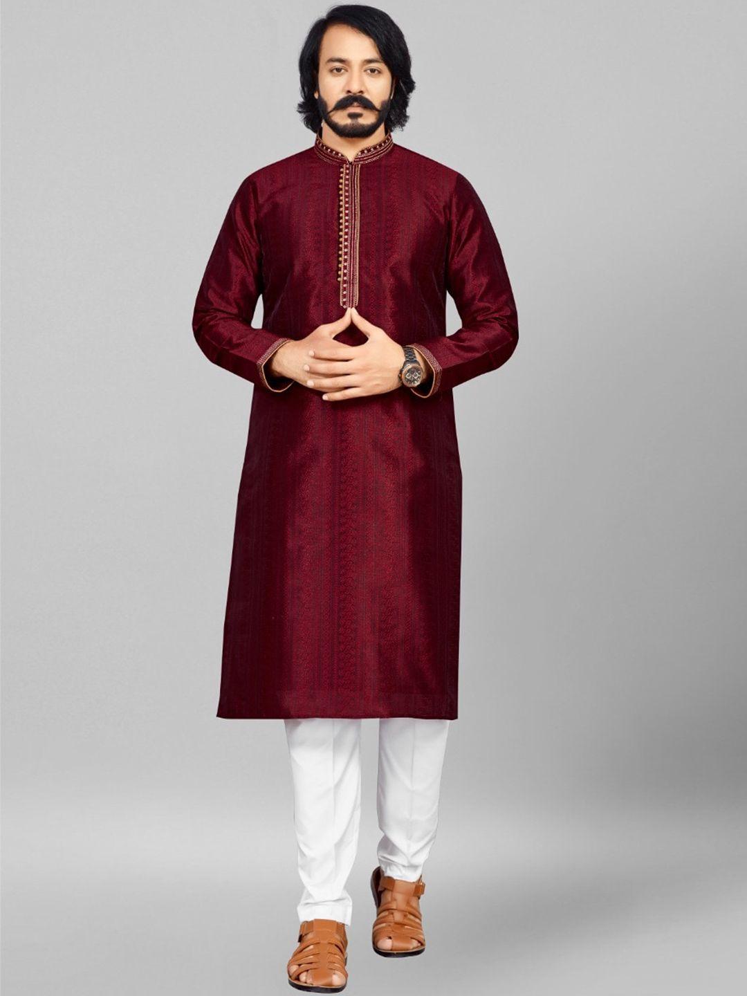 cocoi lifestyle ethnic motifs self design regular pure cotton kurta with pyjama
