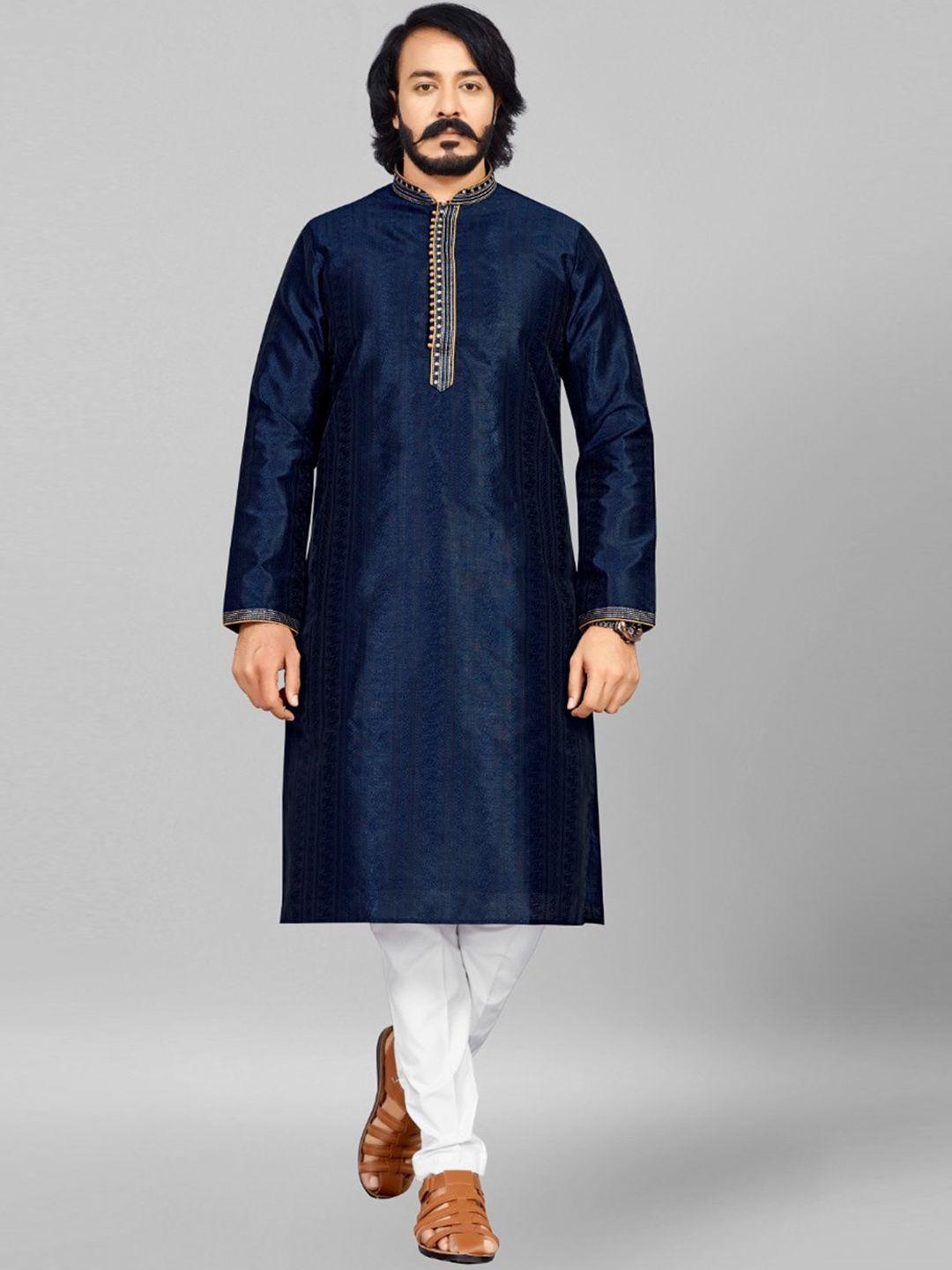 cocoi lifestyle woven design pure cotton kurta with pyjamas