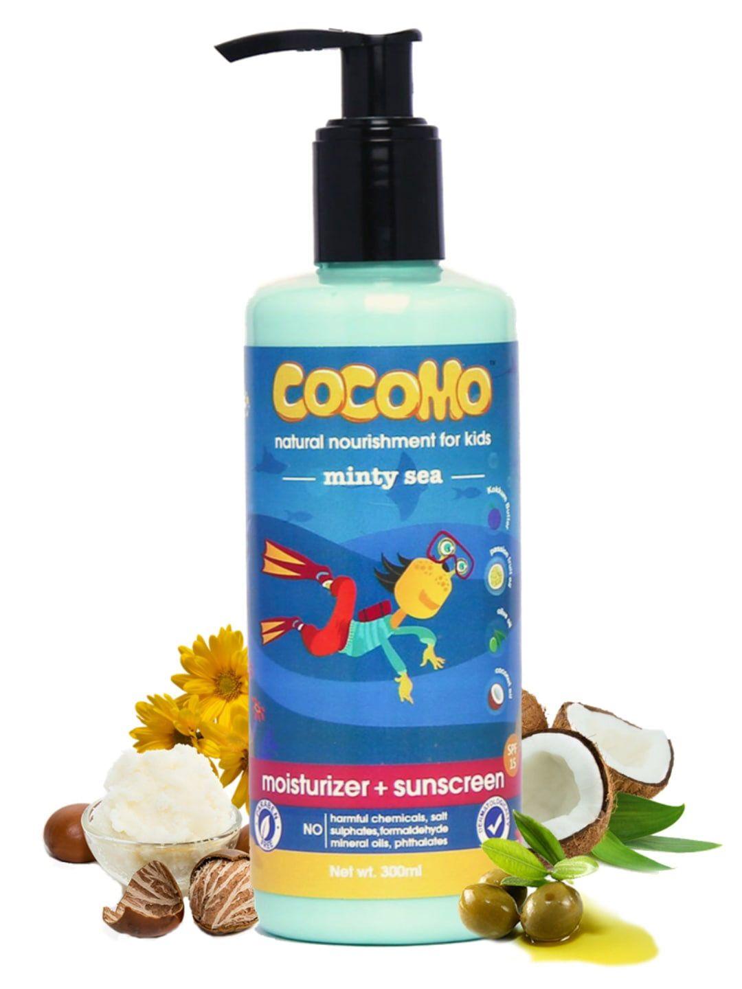 cocomo kids sustainable moisturiser & sunscreen - minty sea 300ml