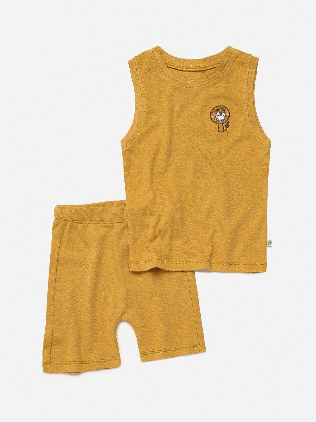 cocoon care unisex kids mustard sustainable clothing set