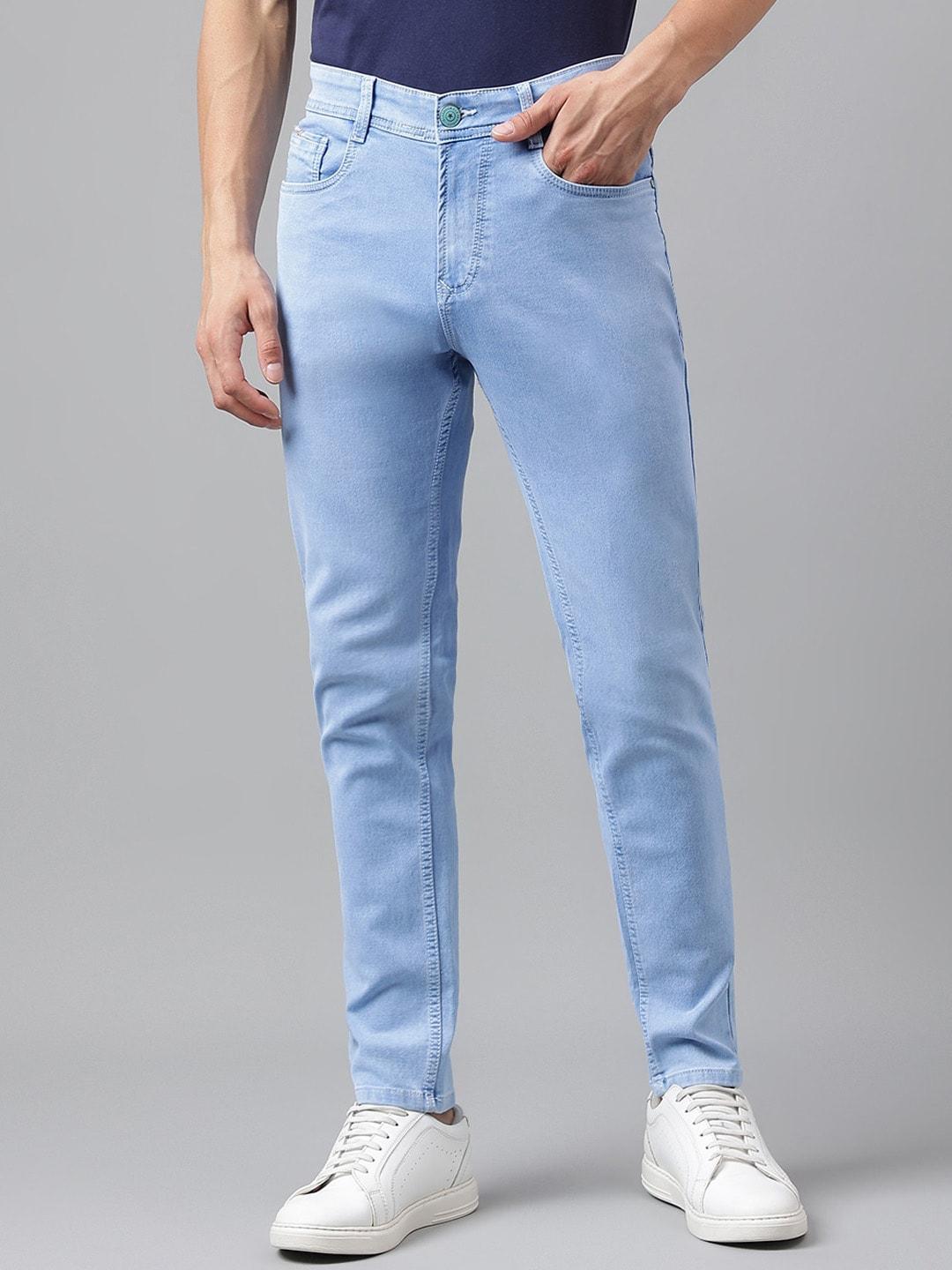 code 61 men blue skinny fit low-rise light fade acid wash stretchable jeans