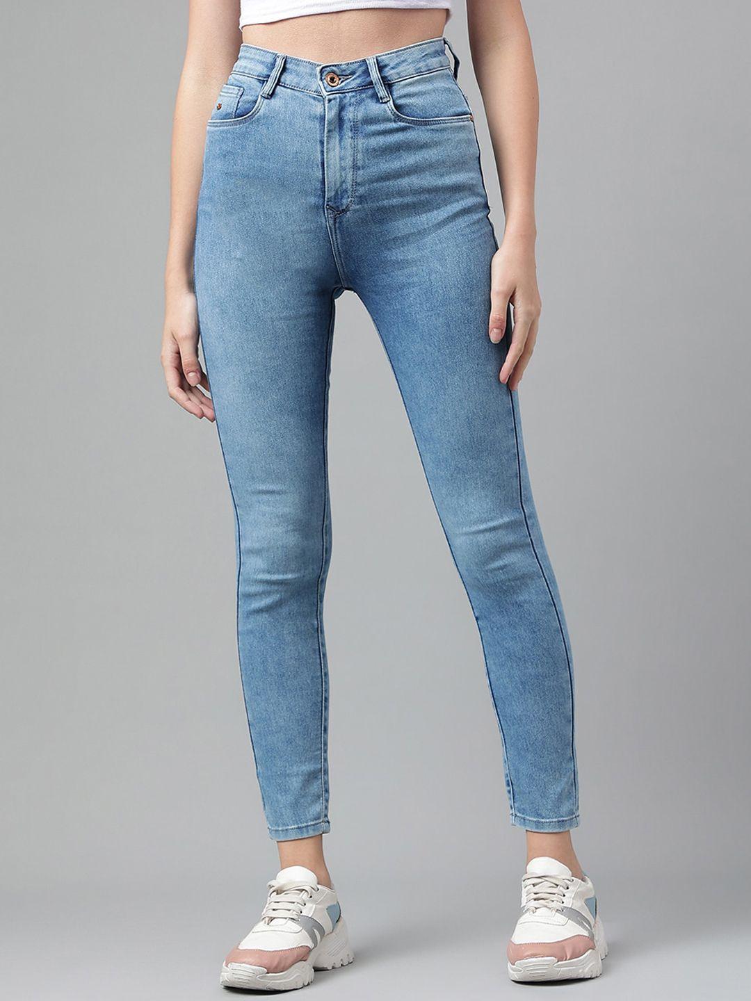 code 61 women high-rise skinny fit stretchable cropped jeans