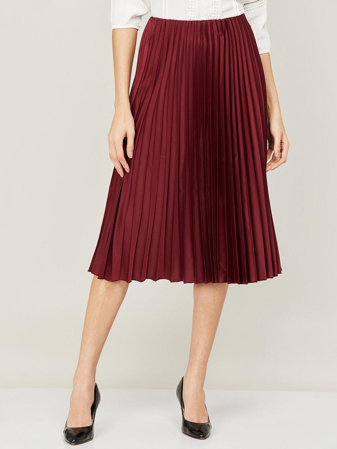 code by lifestyle accordion pleated knee-length skirts