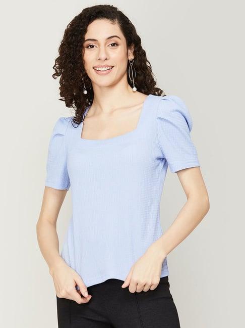 code by lifestyle blue regular fit top