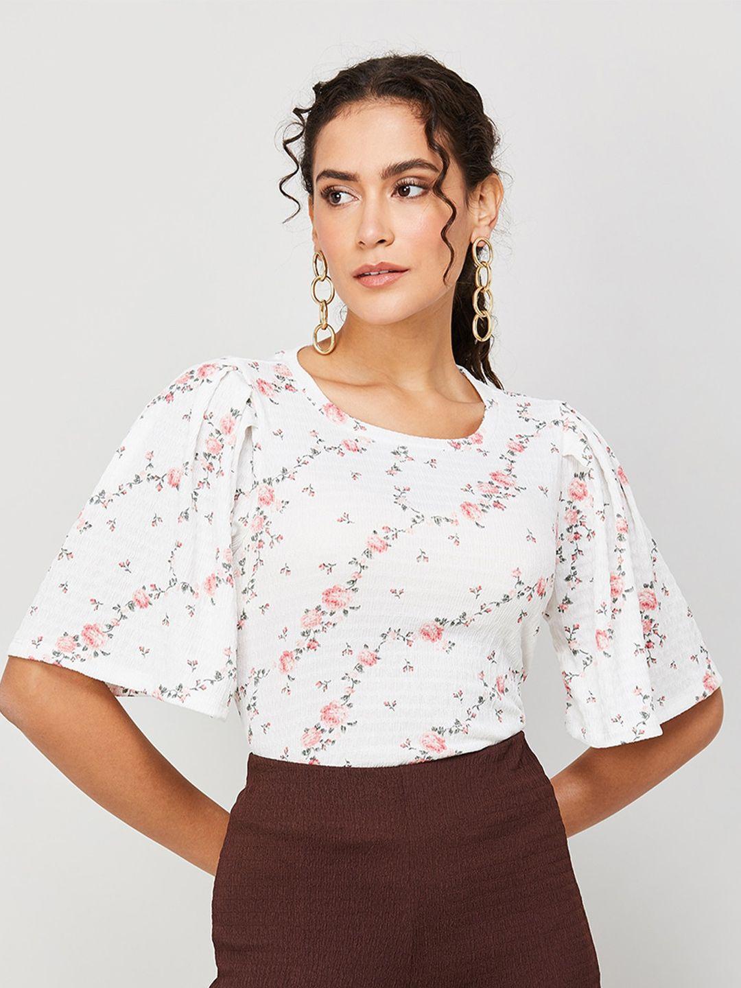 code by lifestyle floral print flared sleeve top