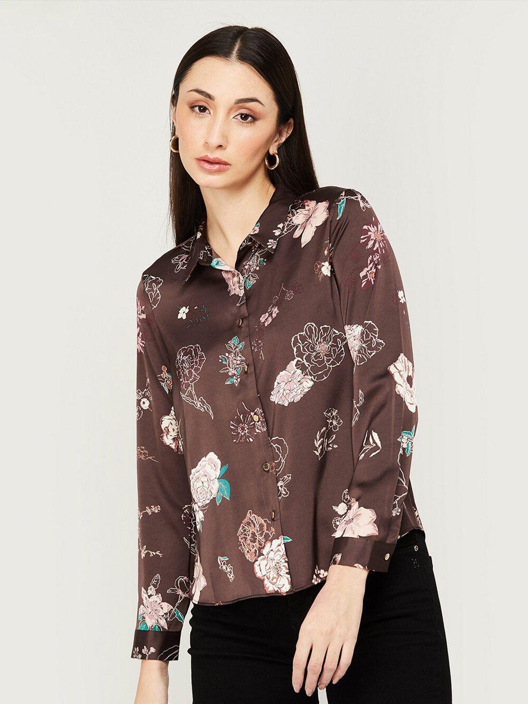 code by lifestyle floral printed shirt style top