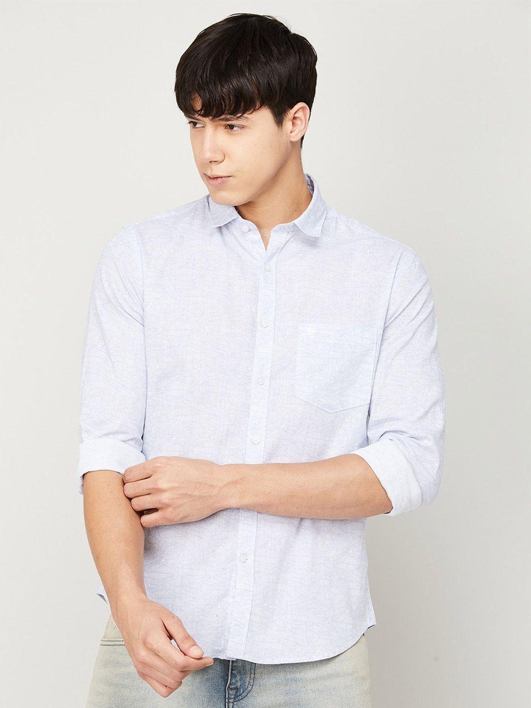 code by lifestyle men printed casual cotton shirt