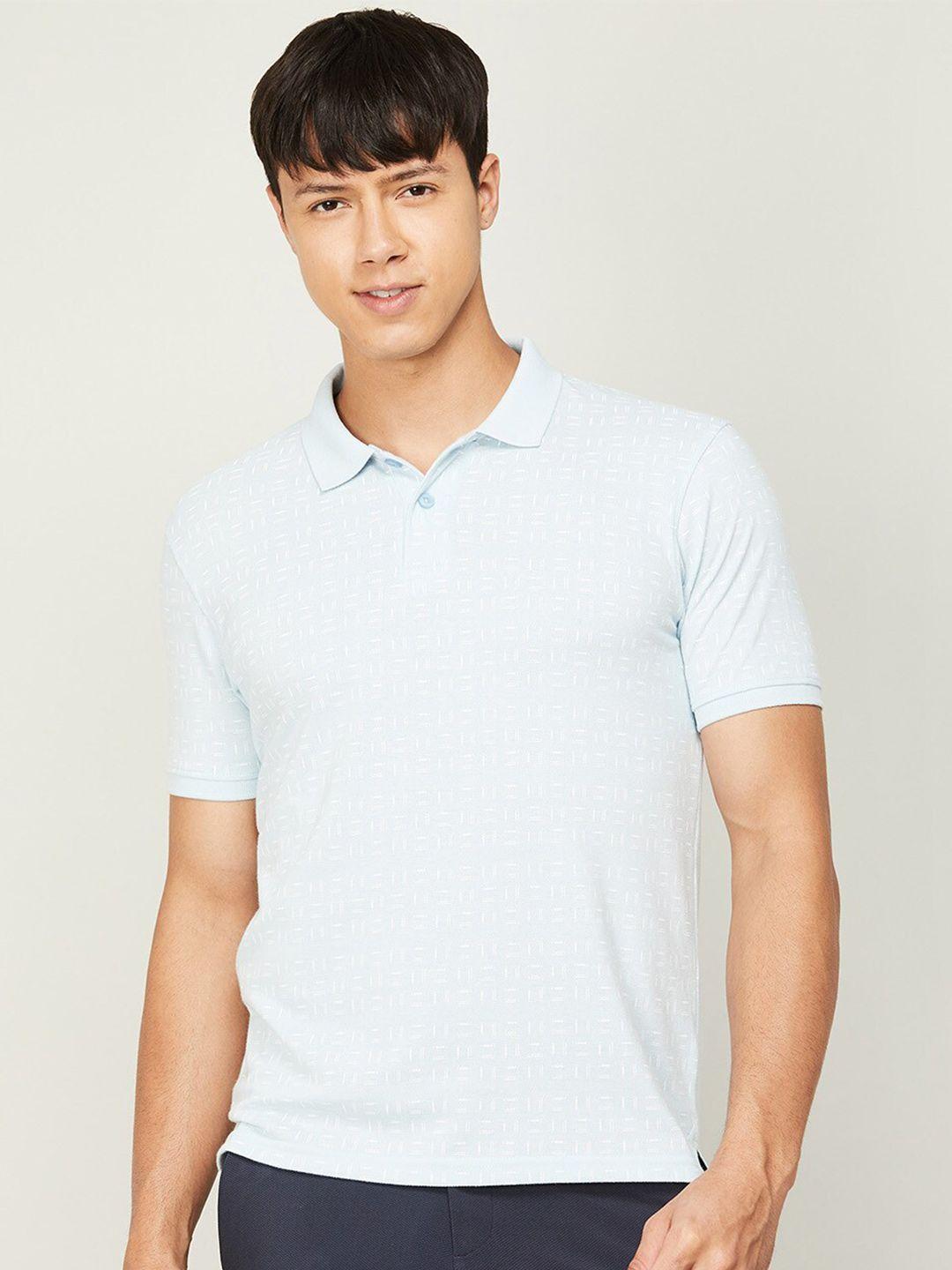 code by lifestyle men printed polo collar t-shirt