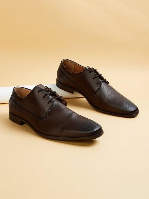 code by lifestyle men's brown derby shoes