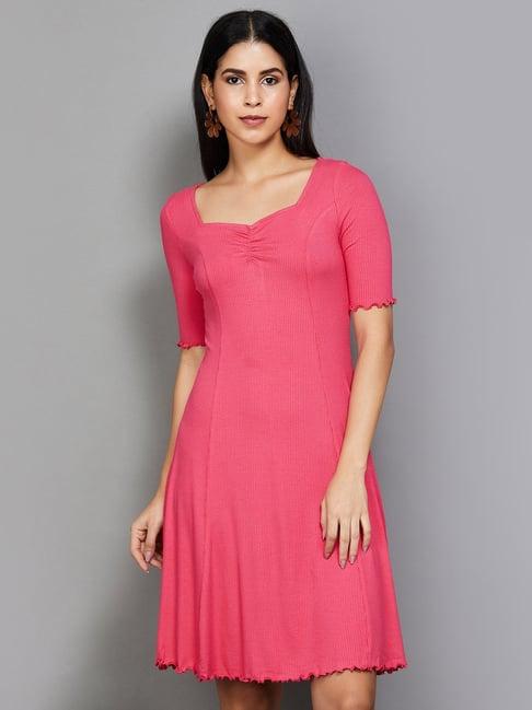 code by lifestyle pink a-line dress