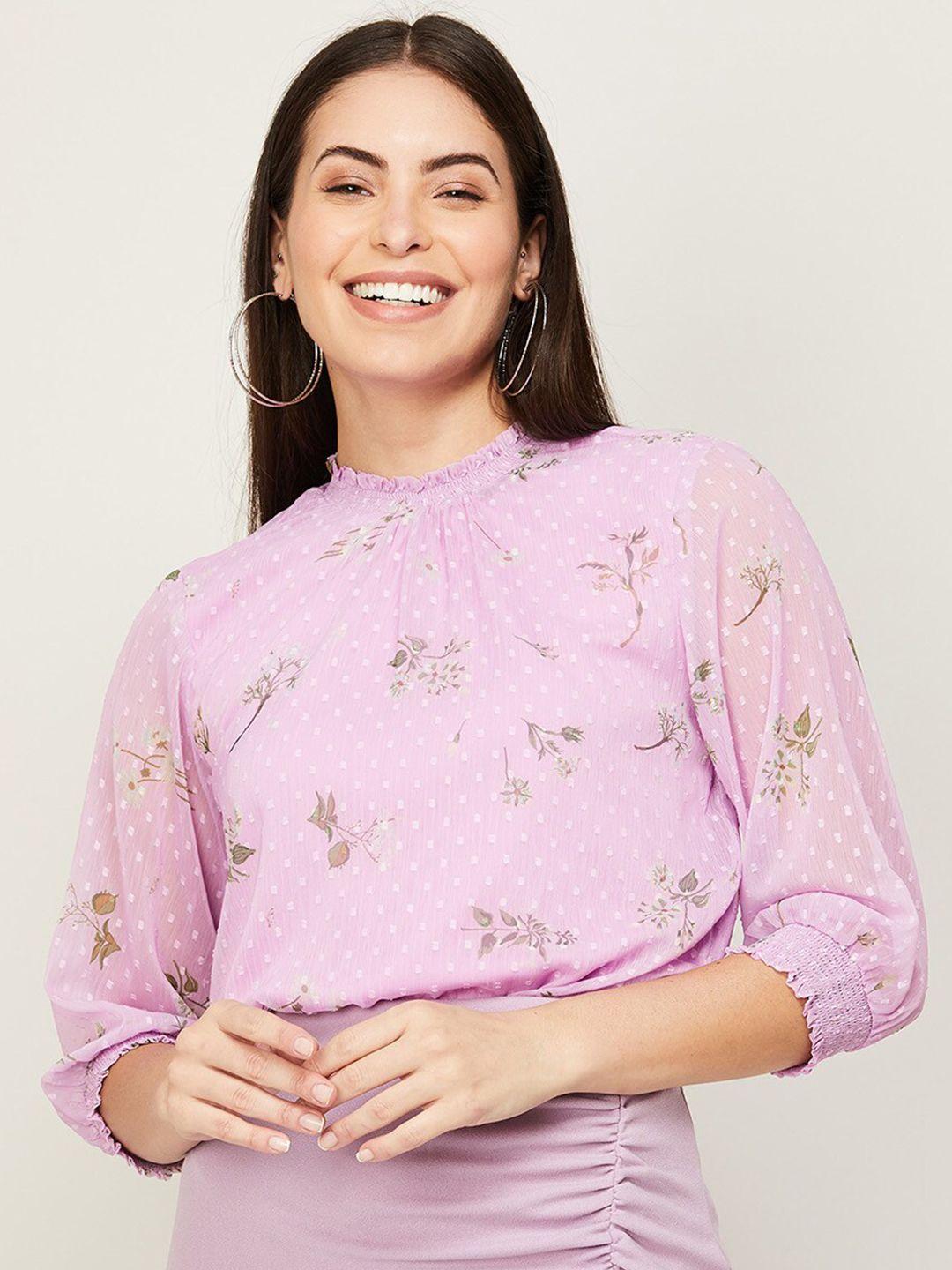 code by lifestyle pink floral print top