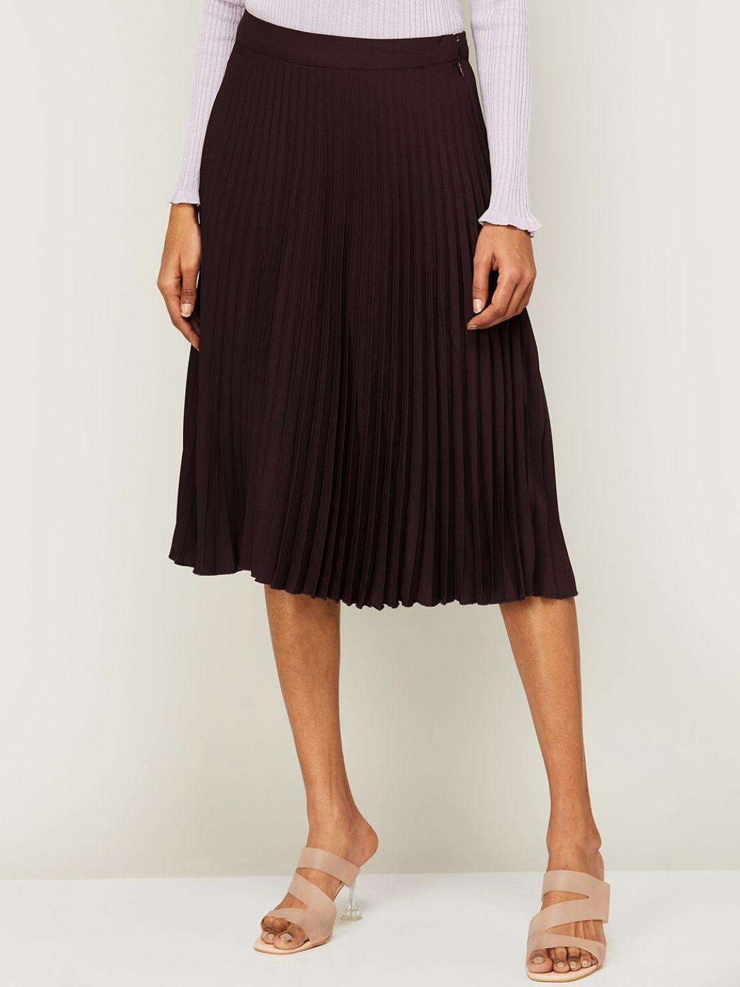 code by lifestyle pleated knee-length skirt