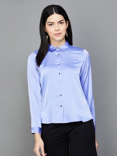 code by lifestyle purple regular fit shirt