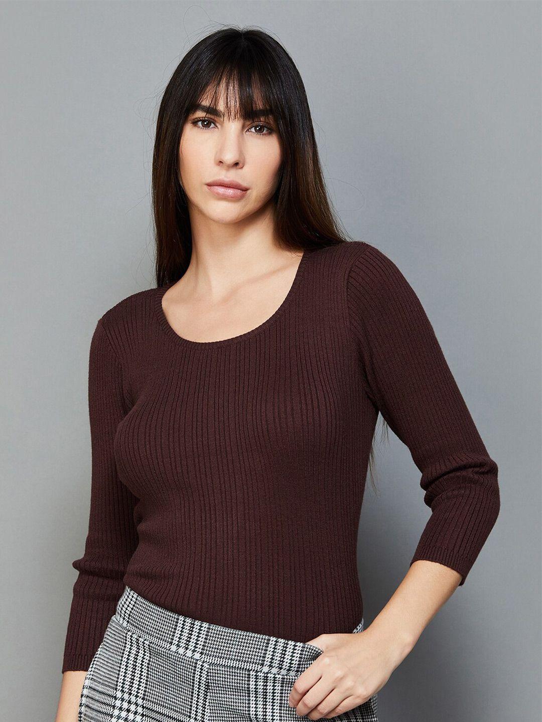 code by lifestyle scoop neck knitted top