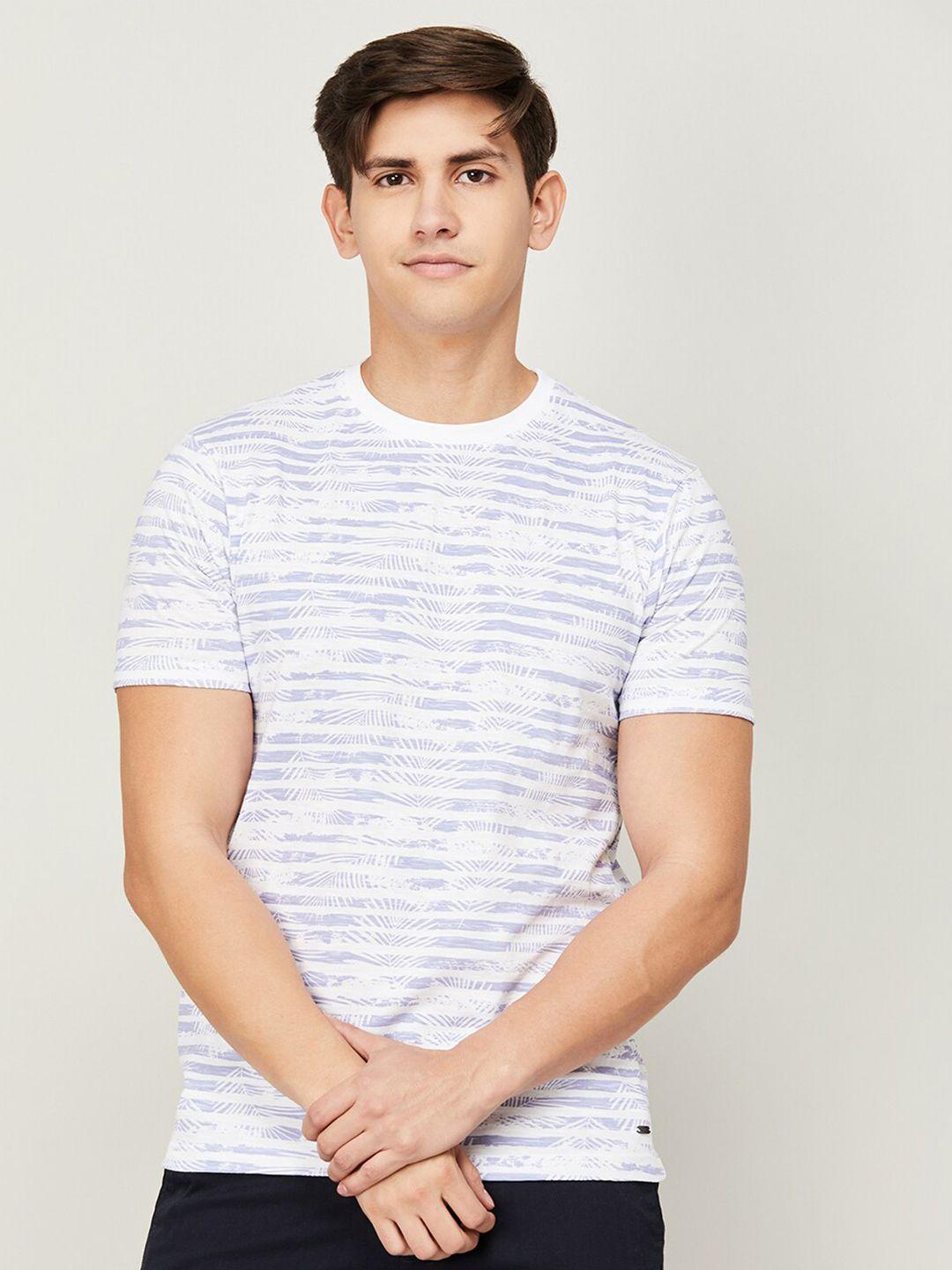 code by lifestyle striped cotton t-shirt