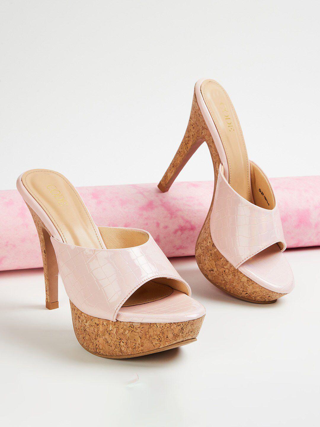 code by lifestyle textured stiletto heels