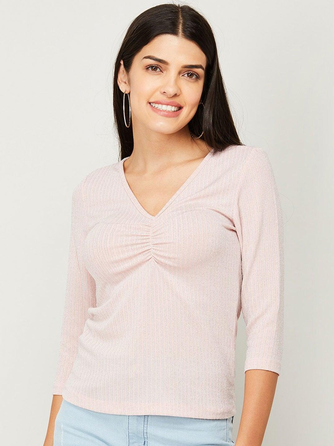 code by lifestyle women peach-colored top