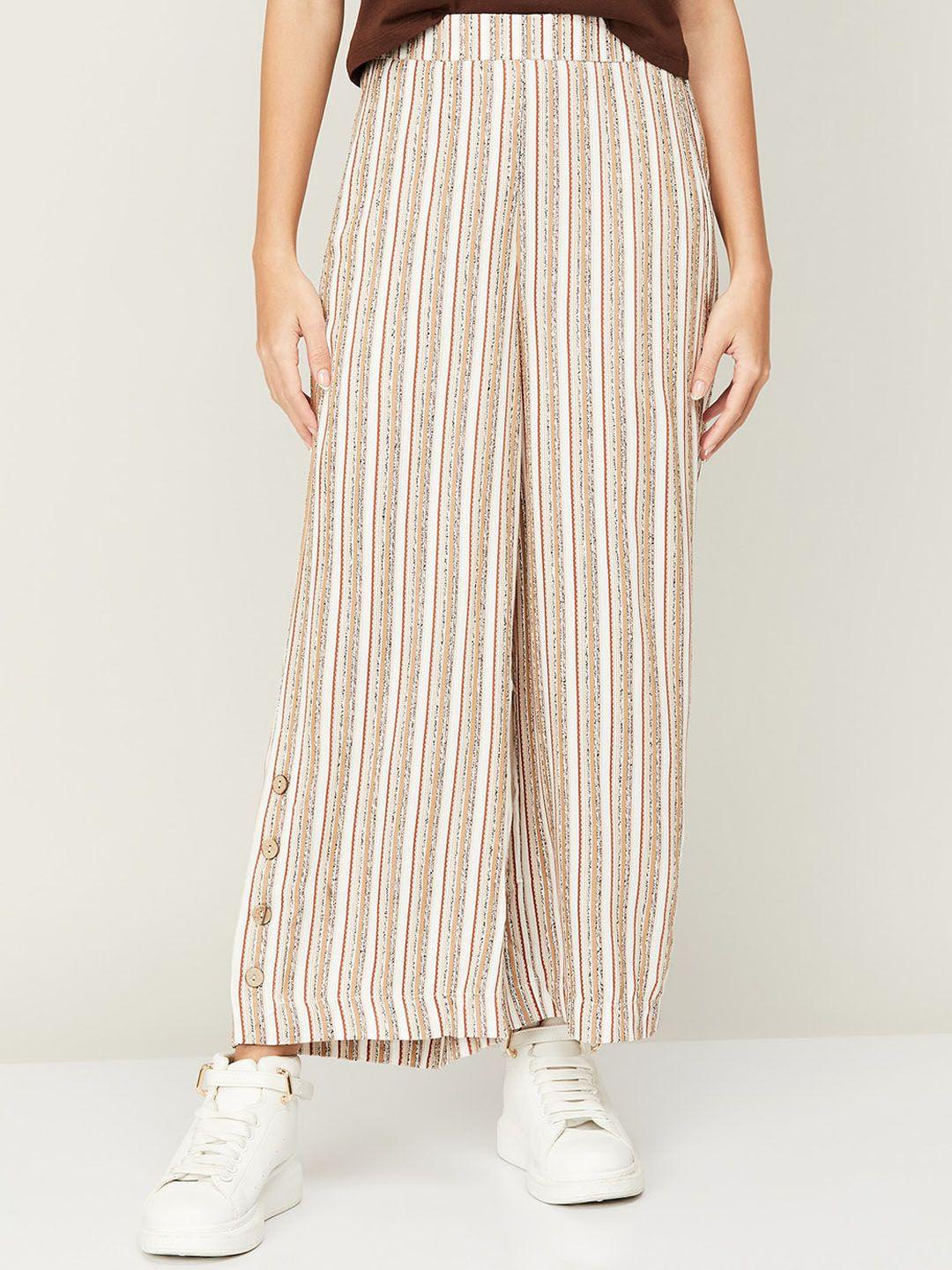 code by lifestyle women striped parallel trousers