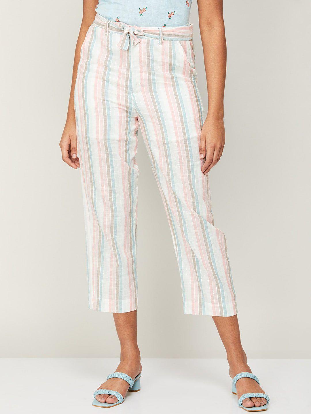 code by lifestyle women striped trousers
