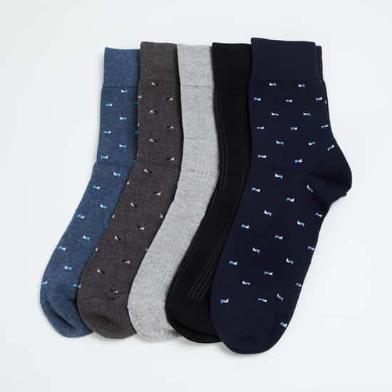 code men textured ankle-length socks- pack of 5
