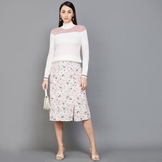 code-women-floral-printed-midi-skirt