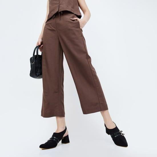 code women solid flared pants