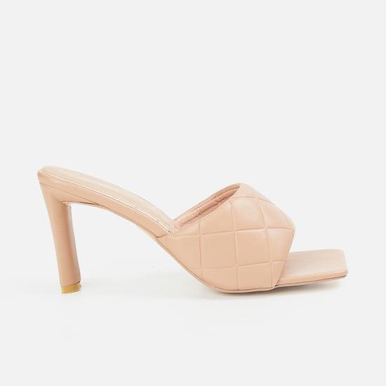 code women textured block heel sandals