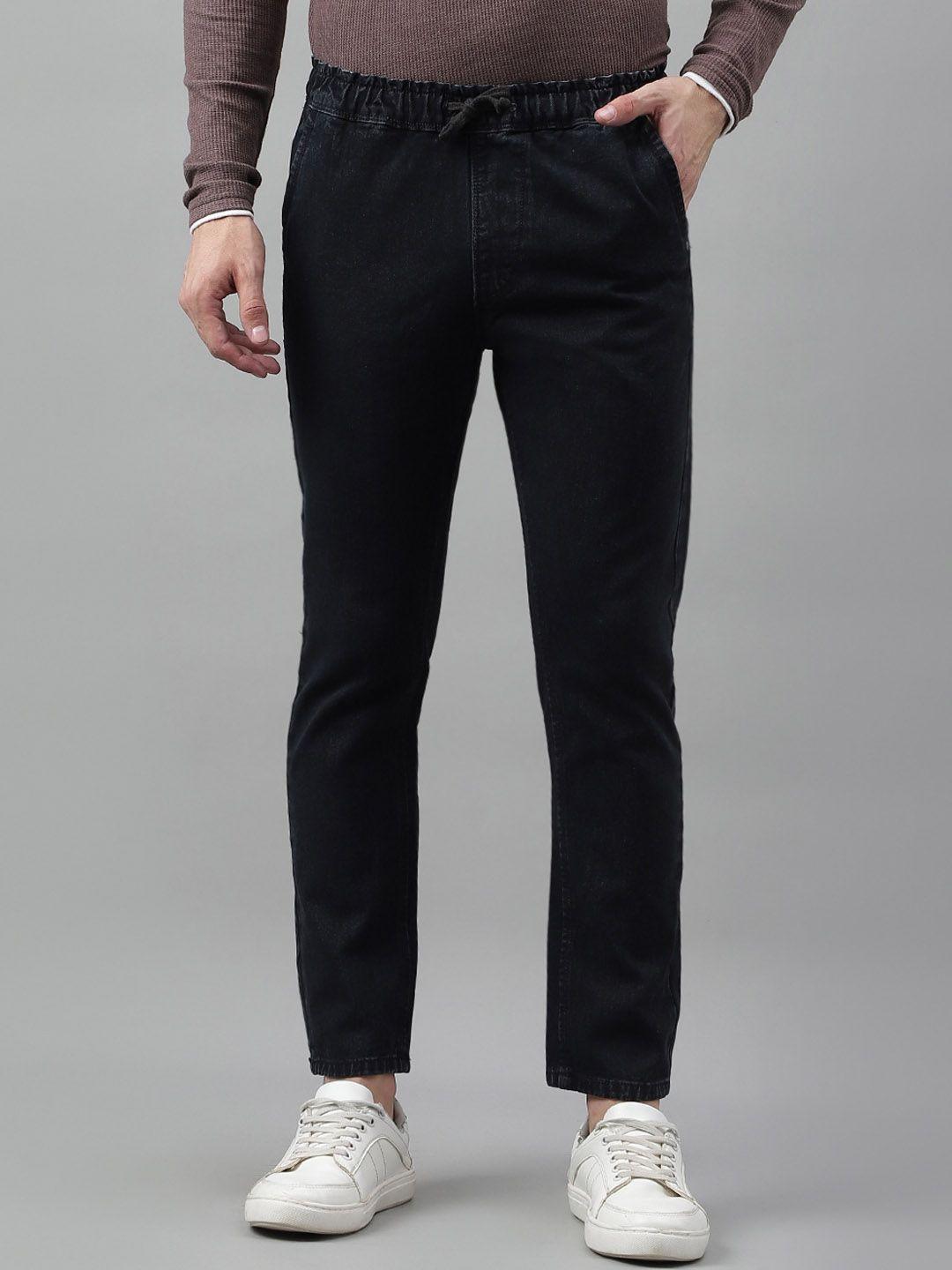 code 61 men black jogger low-rise jeans