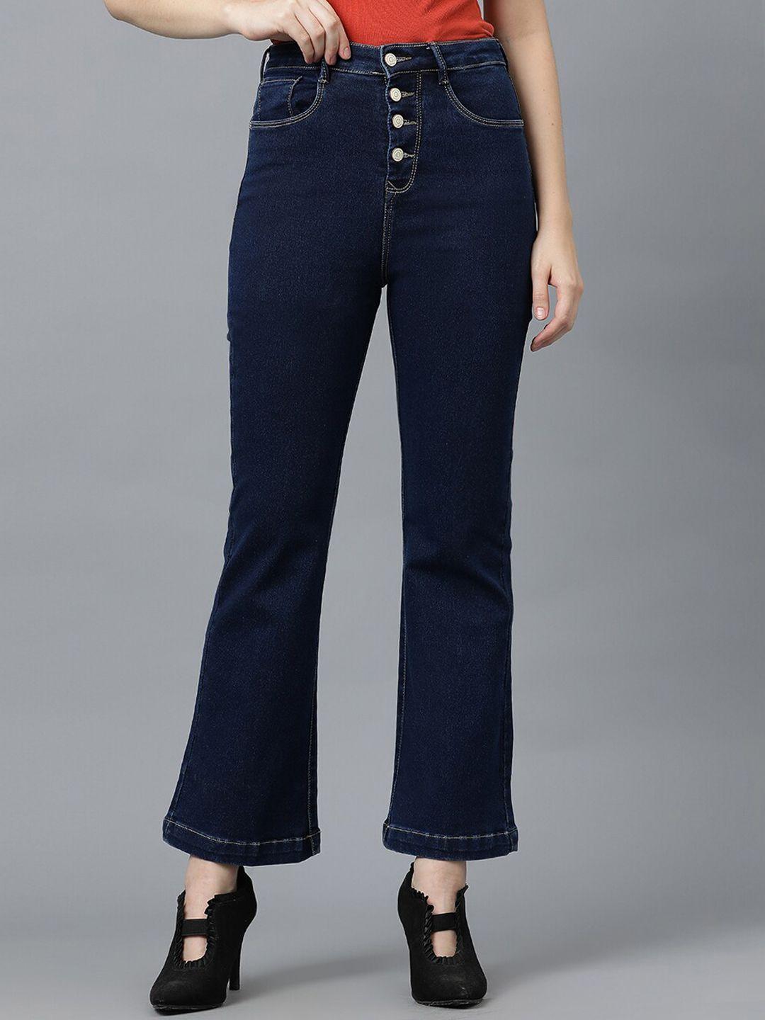 code 61 women flared high-rise clean look stretchable jeans