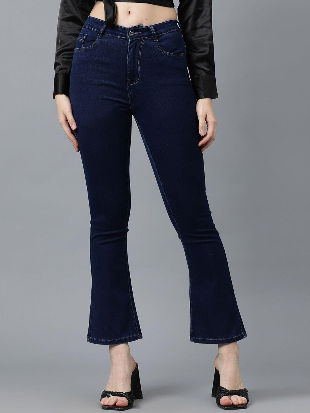 code 61 women flared mid-rise comfort stretchable jeans