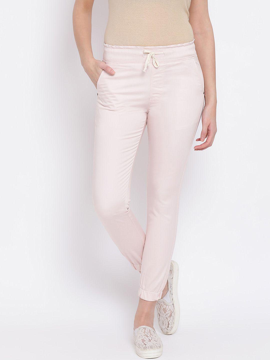 code 61 women pink jogger mid-rise clean look jeans