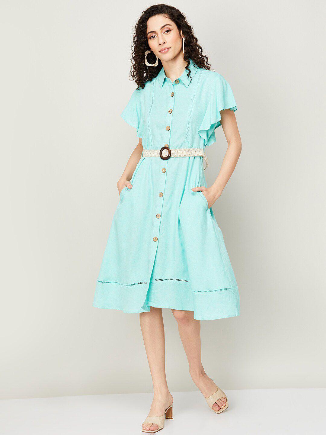 code by lifestyle belted shirt dress