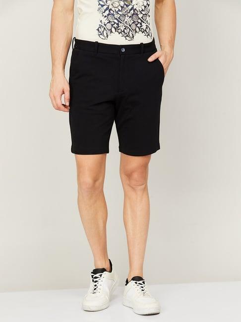 code by lifestyle black regular fit shorts