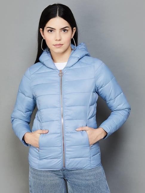 code by lifestyle blue regular fit puffer jacket