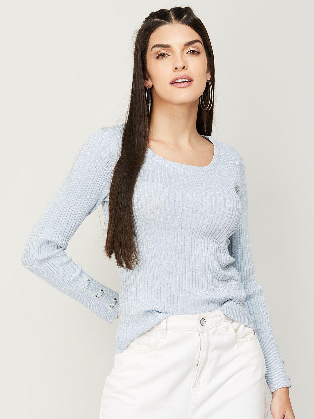 code by lifestyle blue striped long sleeves top
