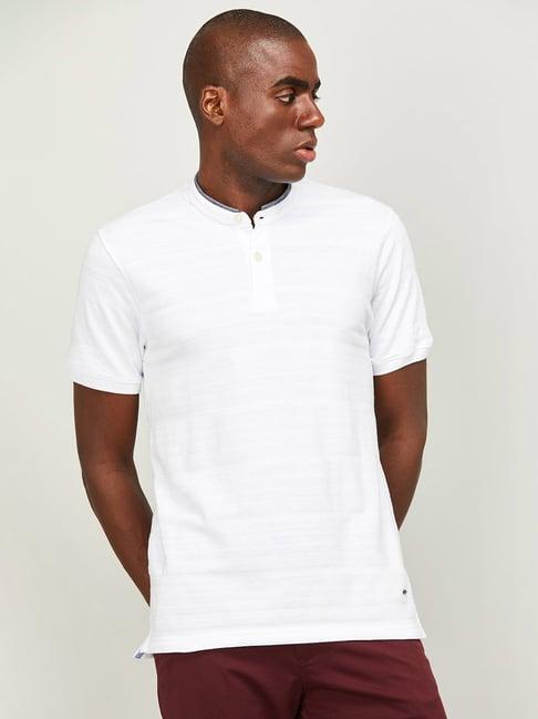 code by lifestyle casual white regular fit t-shirt