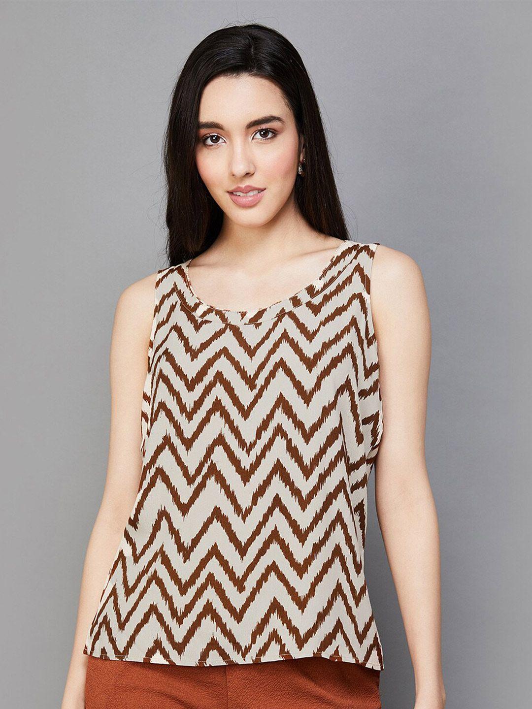 code by lifestyle chevron printed top