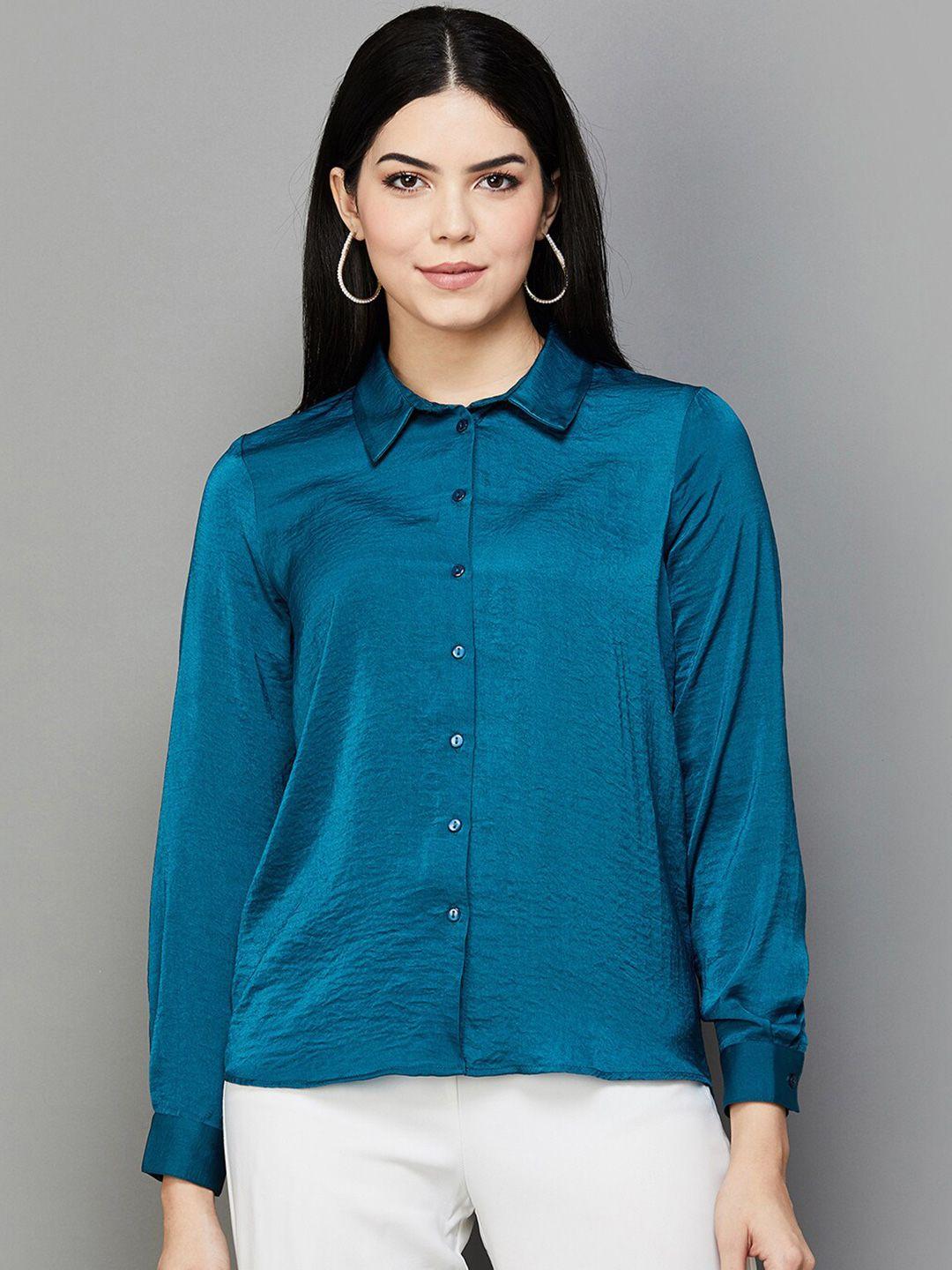 code by lifestyle cuffed sleeves shirt style top