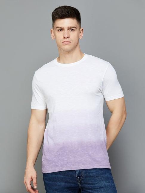 code by lifestyle dusty lavendar cotton regular fit ombre t-shirt