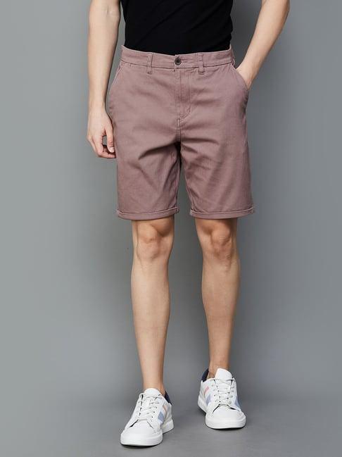 code by lifestyle dusty pink regular fit shorts