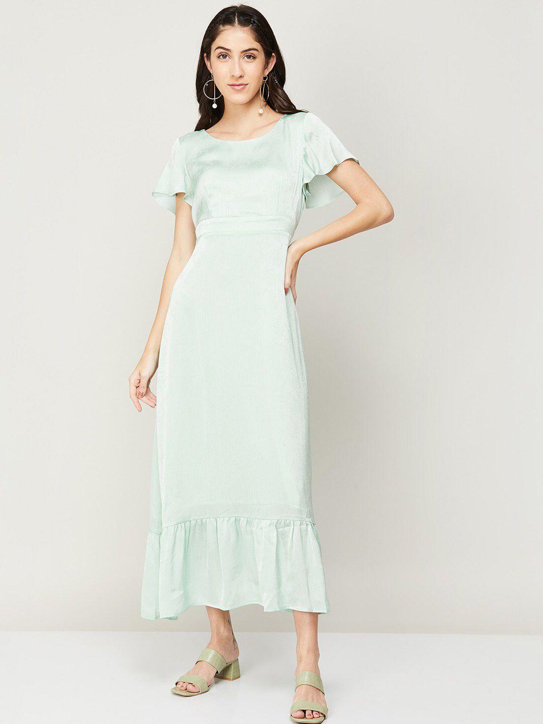 code by lifestyle flared sleeves flounce a-line midi dress